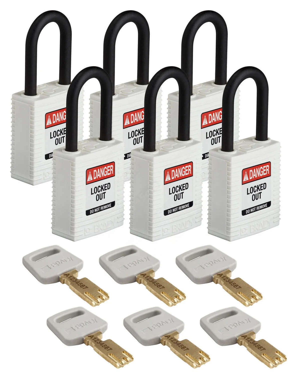 LOTO lås elektro hvit 38mm nylonb 6pk KD