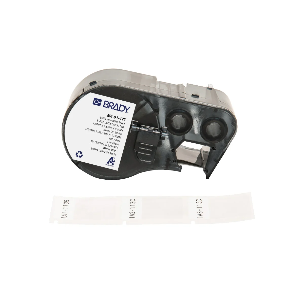 Brady hvit kabelmerking 25,4 x 38,1mm