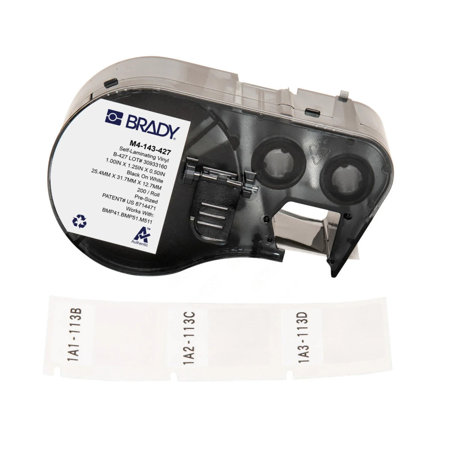 Brady Hvit kabelmerking 25,4x31,75mm