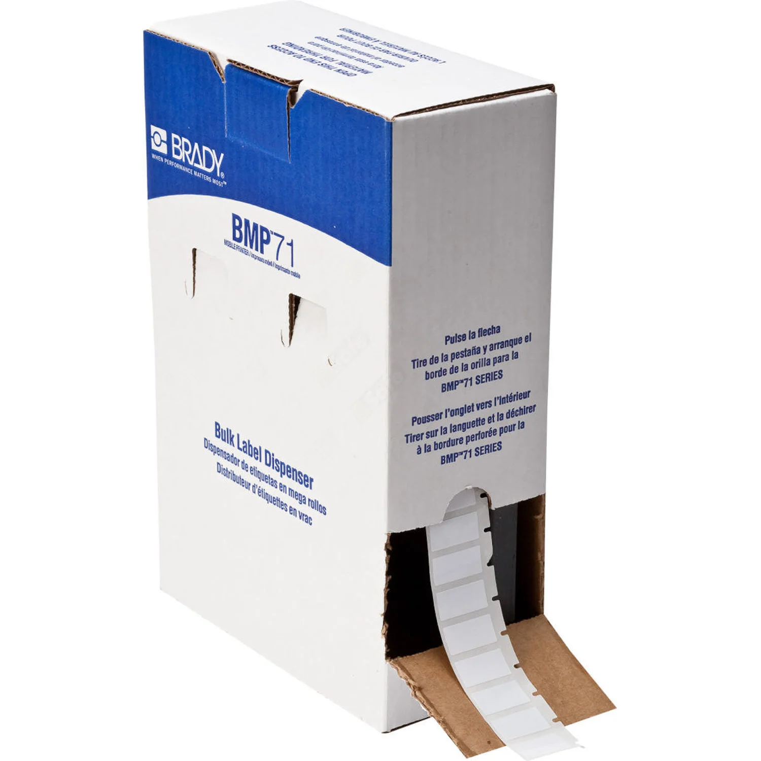 BRADY Hvit Polyester 25,4&nbsp;x&nbsp;12,7mm