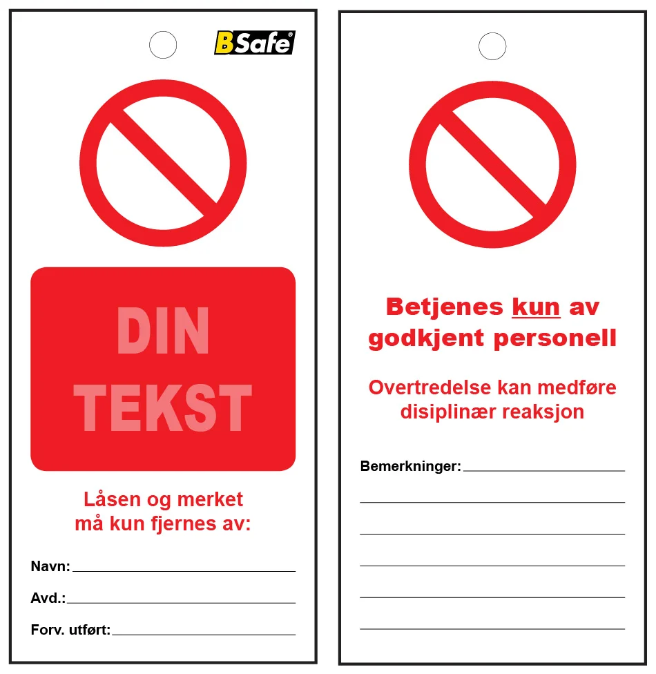 Tag spesial Din tekst hvit/rød 10pk