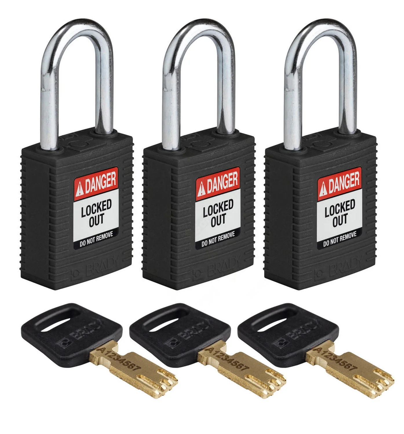 LOTO lås Safekey 38mm stålbøyle 3pk KA