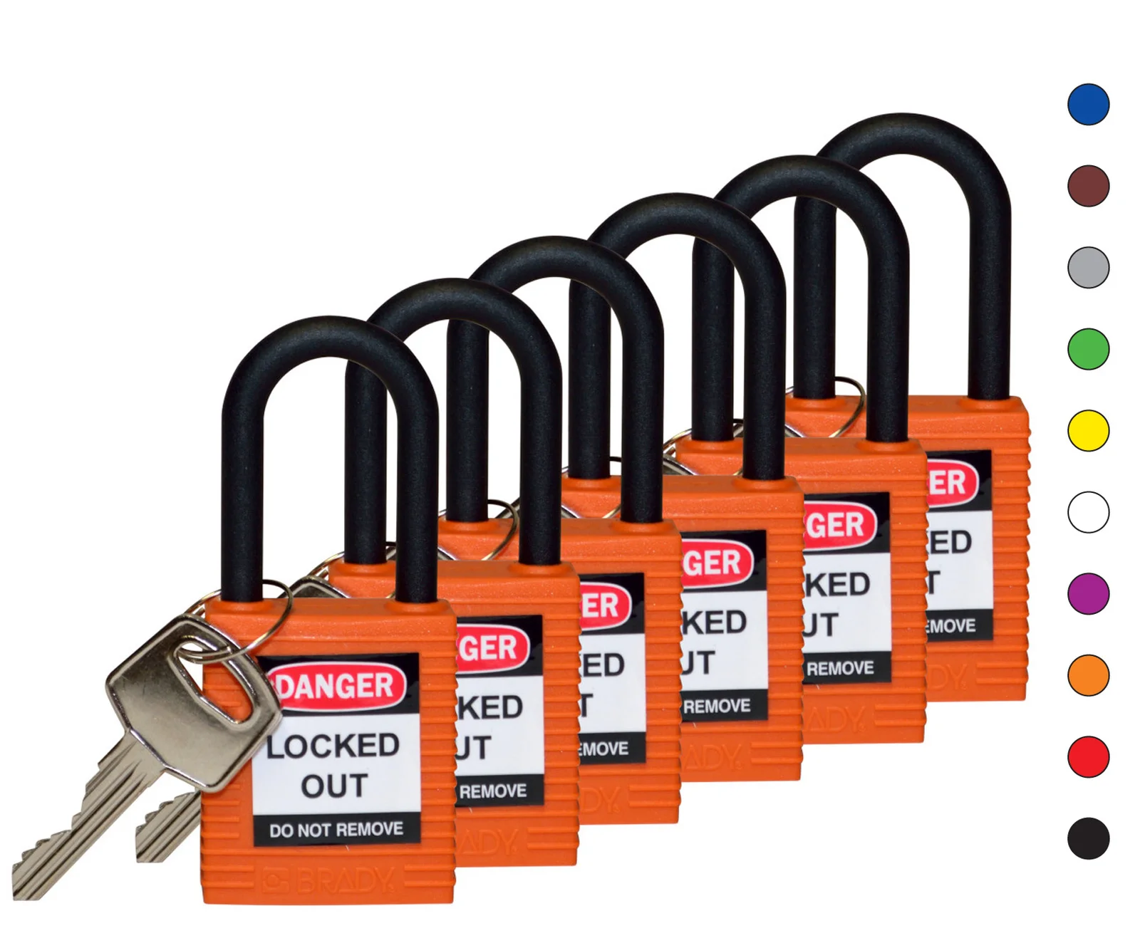 LOTO lås "elektro" 6,35mm bøyle KD 6pk