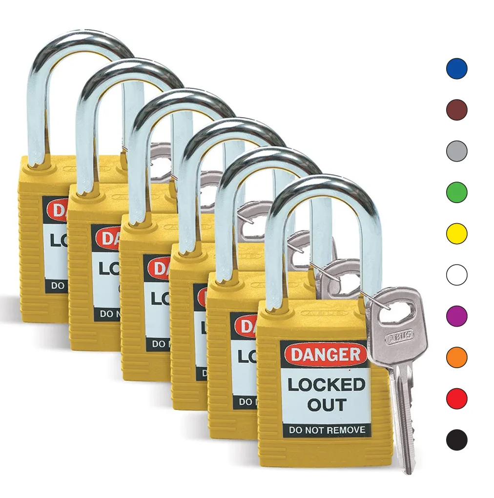 LOTO lås 6,35mm stålbøyle KD 6pk